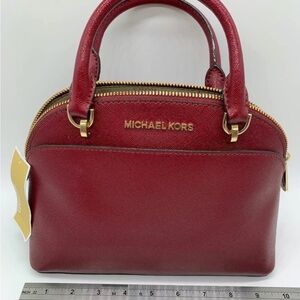 New MICHAEL KORS Emmy Small Dome Satchel in Cherry - 35H7GY3S1A